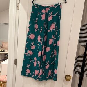 H&M Collection Rare Green & Pink Palazzo Wide Leg Pants